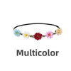Multicolor floral rose wreath crown headpiece