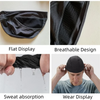 Imágenes de un casco de ciclismo negro interior, con diseño transpirable y capacidad de absorción de sudor.