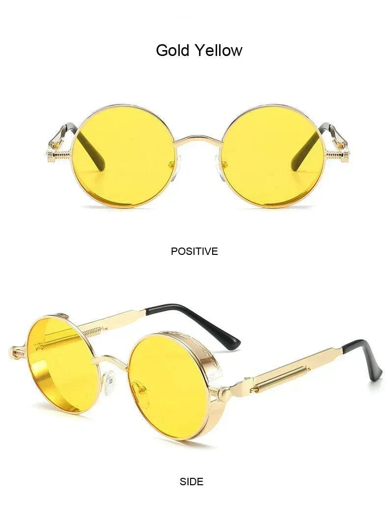 Retro Round Metal Sunglasses with UV400 Protection