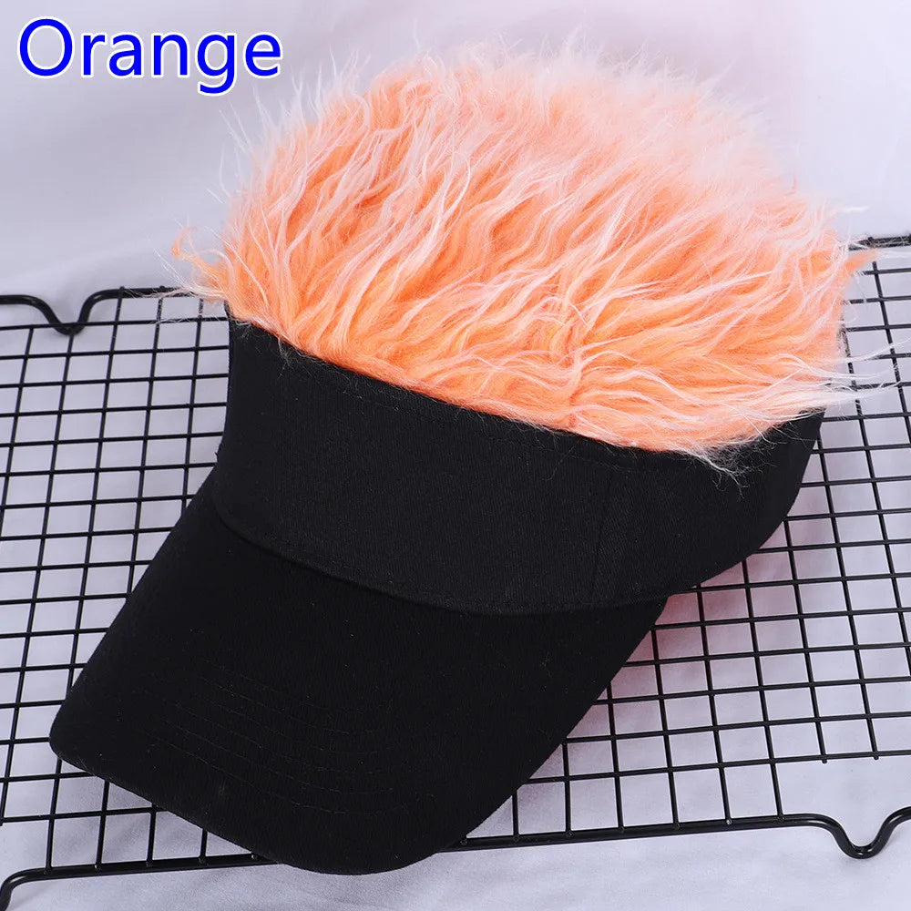 Adjustable Sun Visor with Realistic Hair Strands