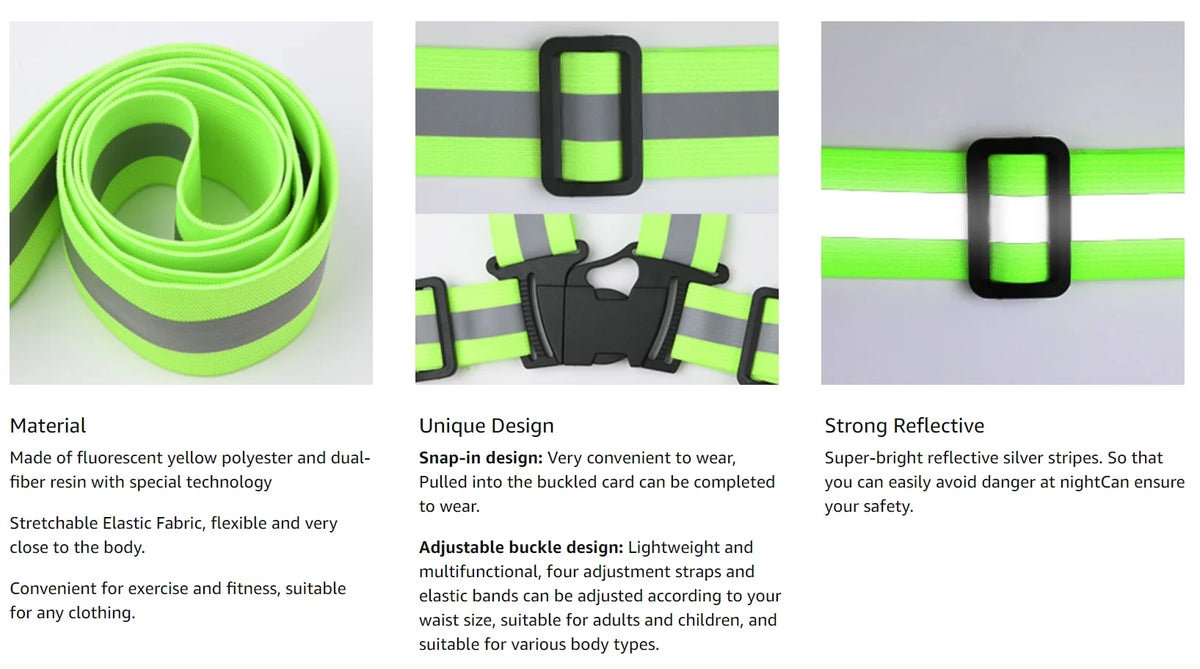 Adjustable High-Visibility Reflective Safety Vest with Wrist Straps