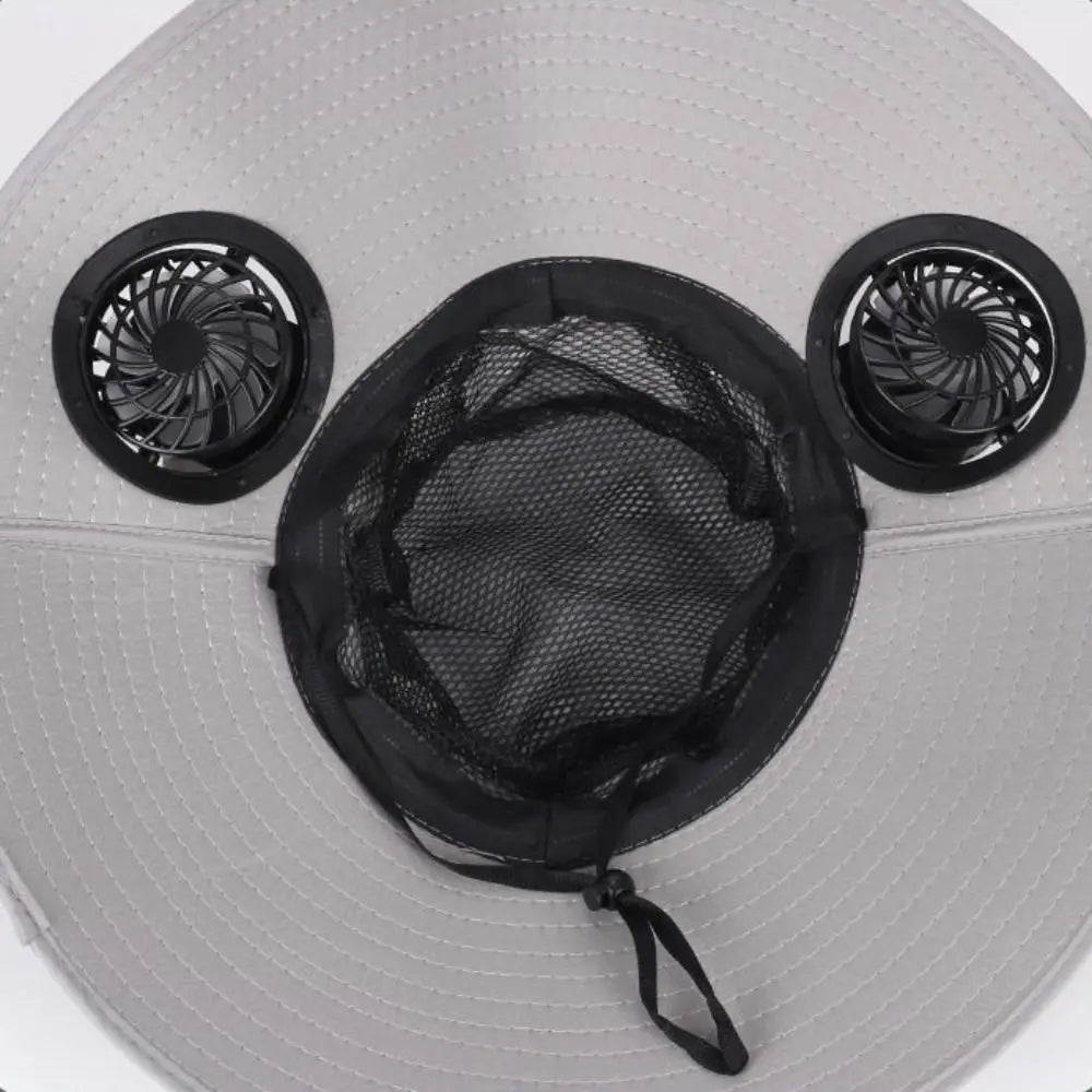 Solar-Powered Cooling Fan Hat with UV Protection