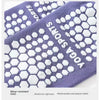 Purple non-slip grip socks with white hexagonal pattern for yoga and sports