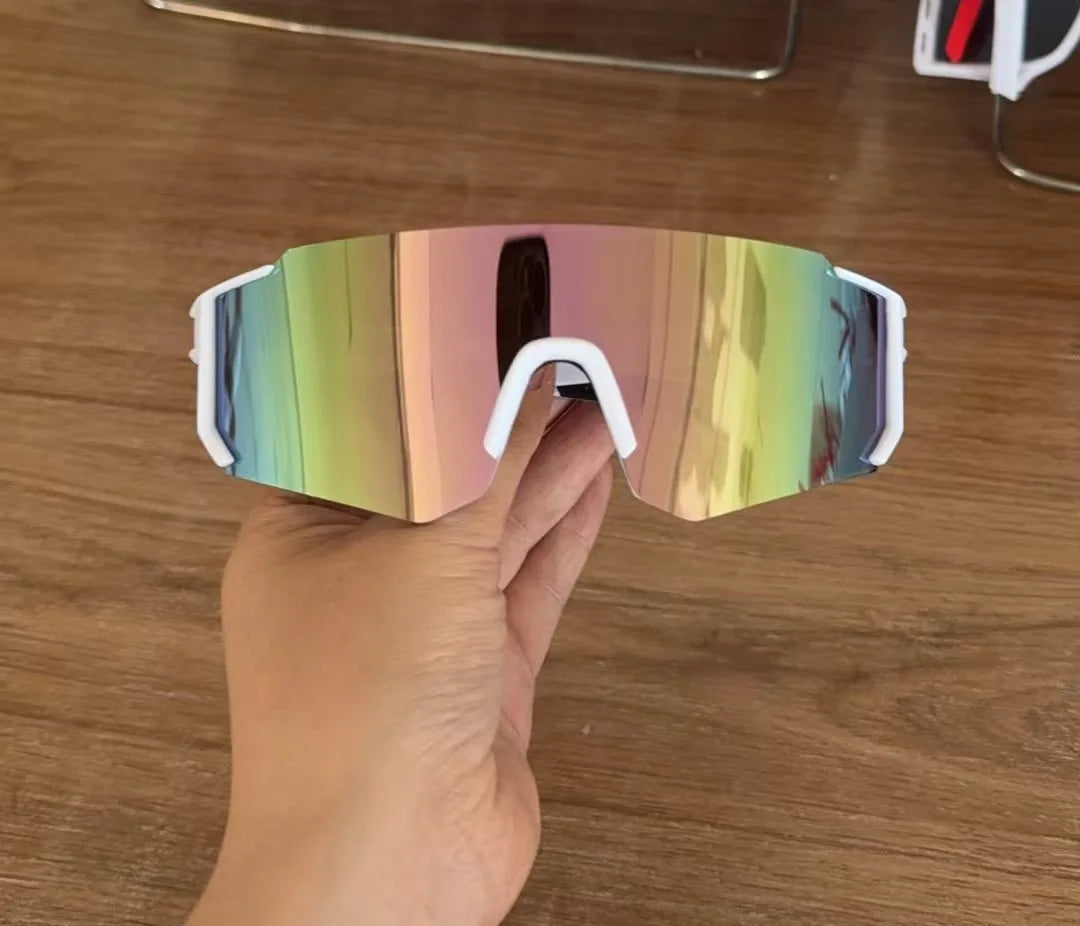 UV400 Cycling Sunglasses with Blue Mirror Lens