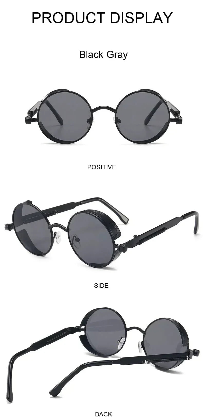 Retro Round Metal Sunglasses with UV400 Protection