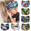 Collection de bandeaux de tête en coton stretch bohèmes colorés à motifs floraux et feuillages sur les cheveux d'une personne