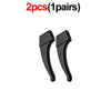 Two black silicone eyeglass ear hooks for anti-slip grip
