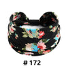 Bandeau en coton extensible à motifs floraux noir, noué en nœud