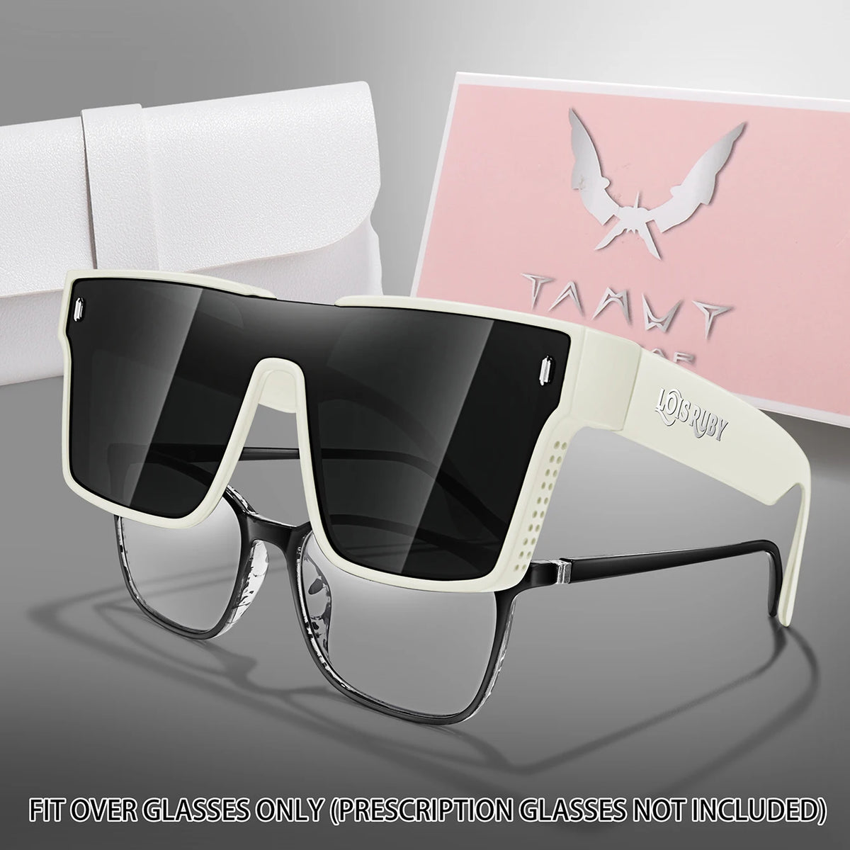 UV400 Oversized Sunglasses with Protective PU Case