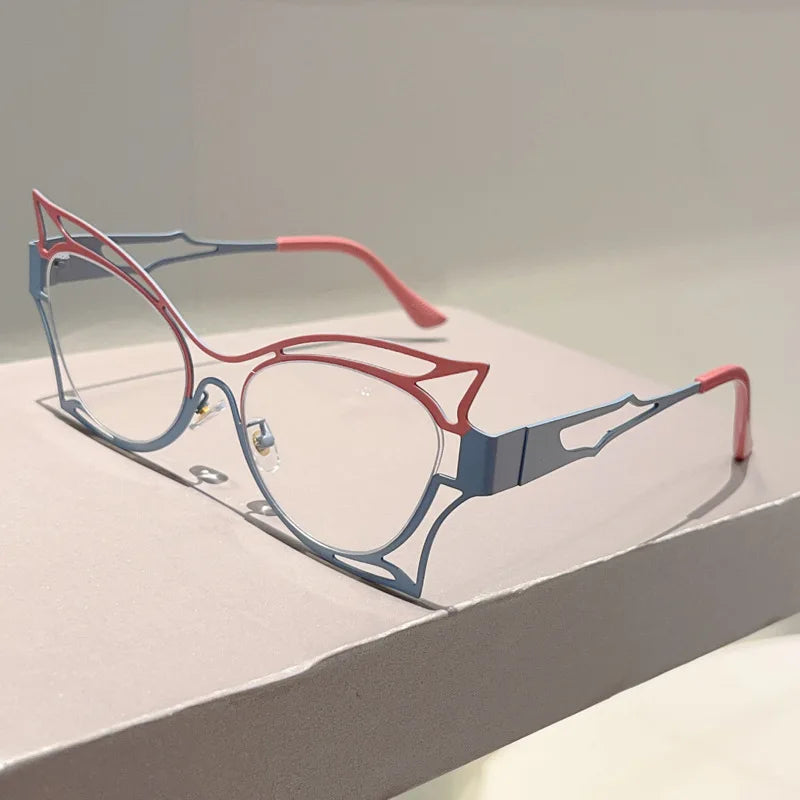 Vintage Oversized Cat Eye Blue Light Glasses for Women