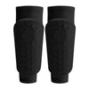 A pair of black lightweight soccer shin guards for calf protection.