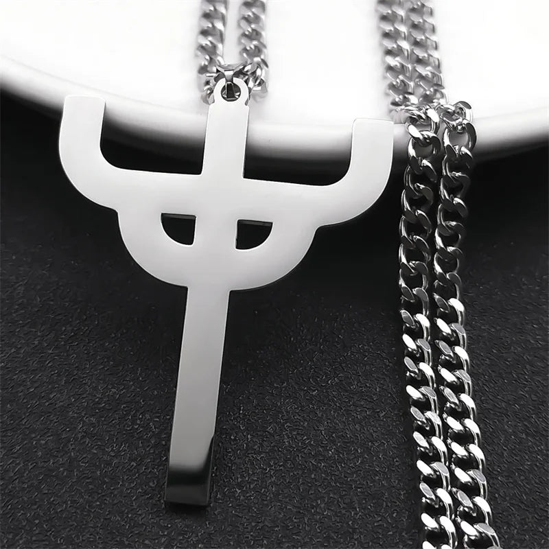 Gothic Stainless Steel Cross Pendant Necklace