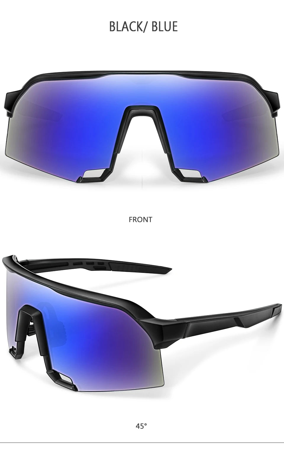 Oversized Windproof Sports Sunglasses with UV400 Protection