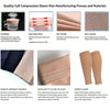 Calf compression sleeves for men showing manufacturing process and materials