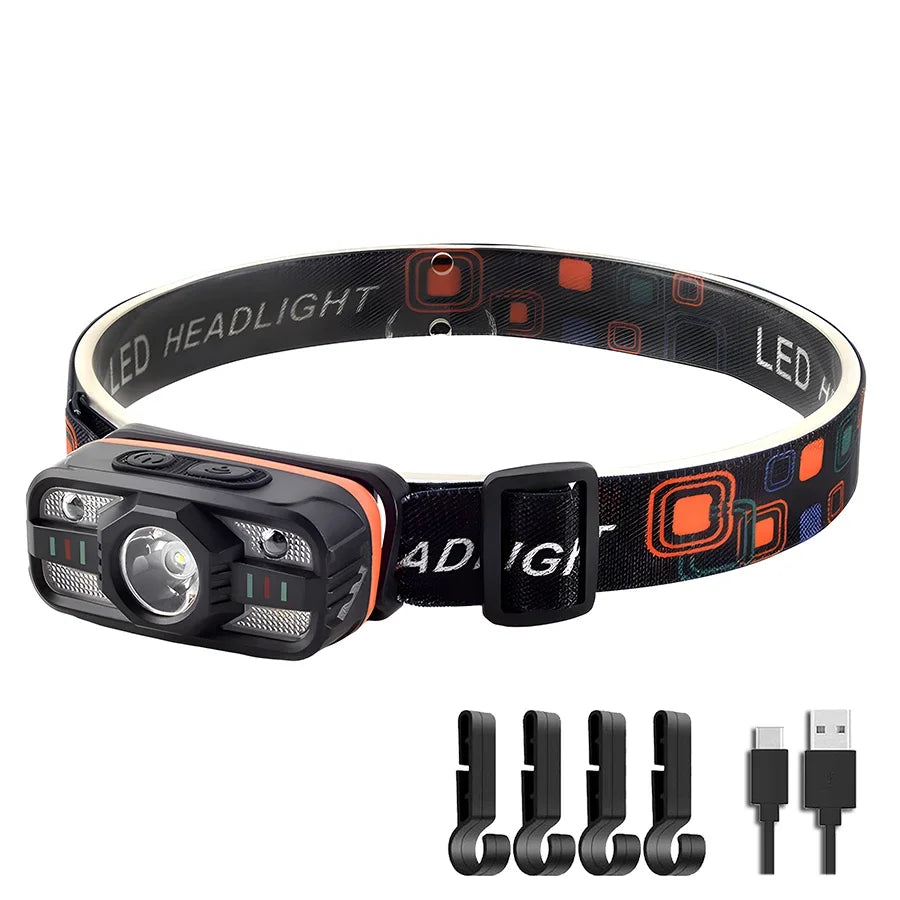 USB Rechargeable LED Headlamp with 6 Lighting Modes