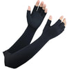 Black compression gloves with ribbed texture for arthritis relief