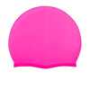Gorro de natación de silicona rosa brillante diseñado para proteger el cabello.