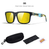 C65 Sonnenbrille mit gemischten Farben und goldener Linse, schwarzem Rahmen und Etui