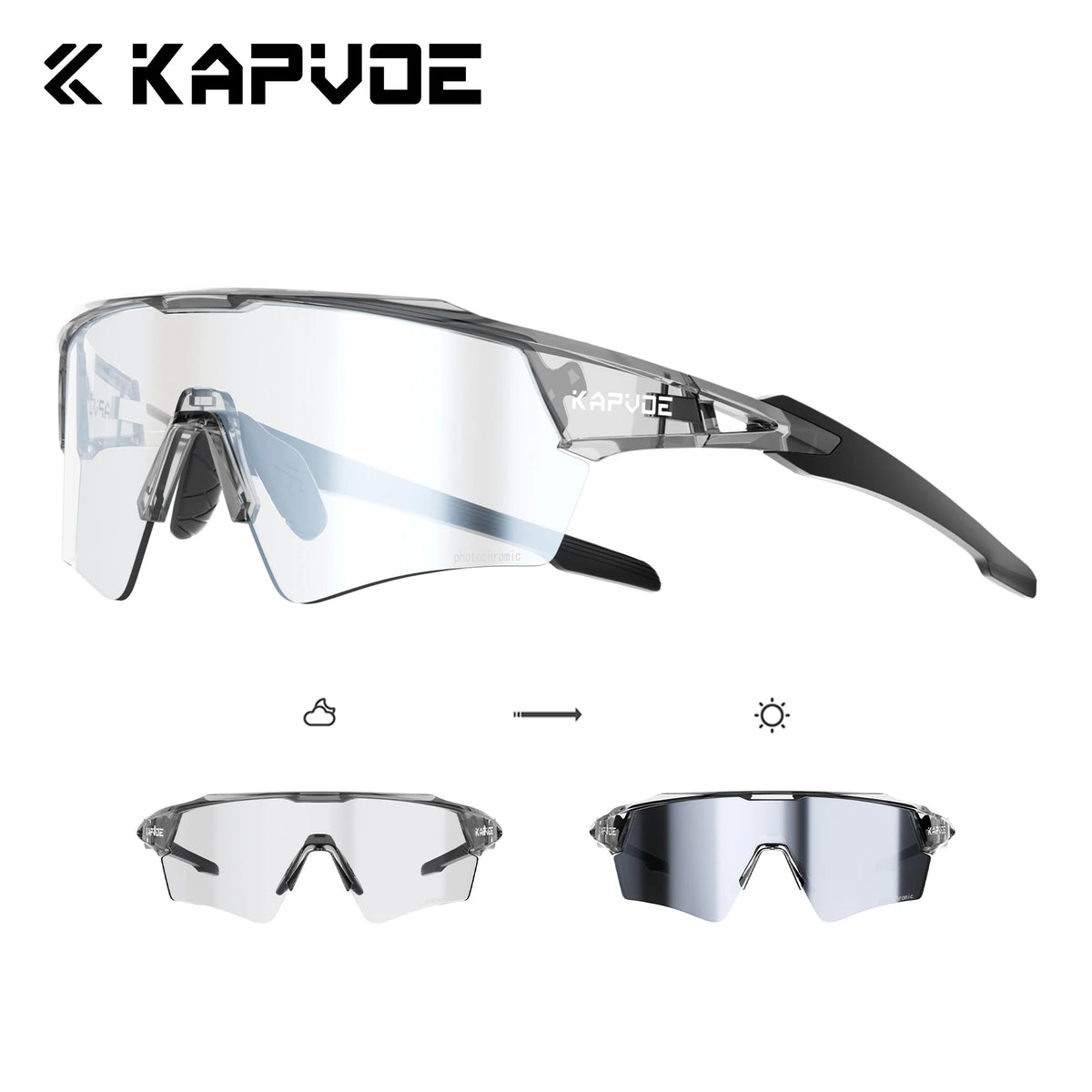 Photochromic Cycling Sunglasses with UV400 Protection