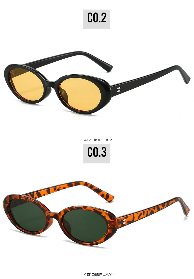 Retro Oval Sunglasses with UV400 Protection