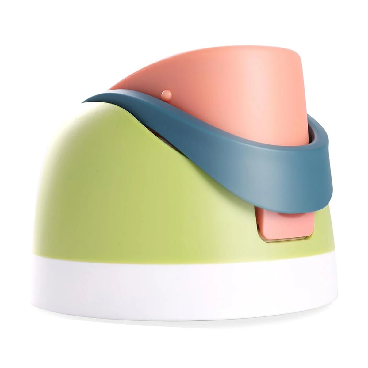 A leakproof replacement lid for a water bottle in shades of pink, green, and blue.