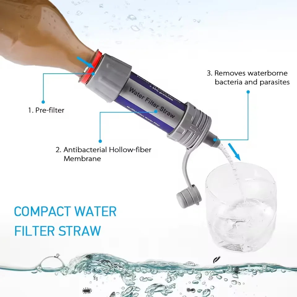 Portable Water Purifier for Hiking and Emergency Use