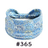 Blue patterned boho knotted cotton headband with a bow