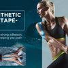 A female model demonstrates the use of Original Synthetic Kinesiology Tape on her arm and shoulder.