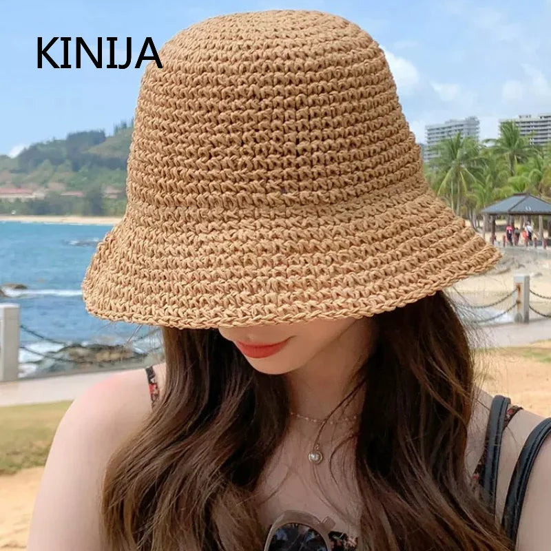 Handwoven Straw Sun Hat with Wide Brim