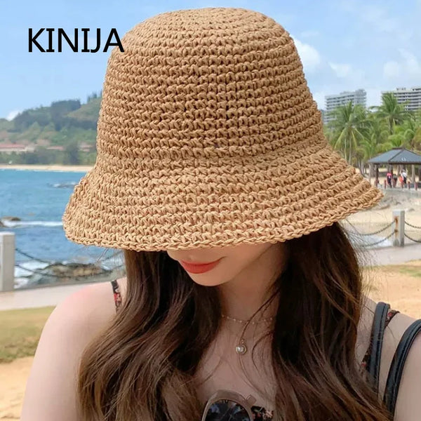 Handwoven Straw Sun Hat with Wide Brim