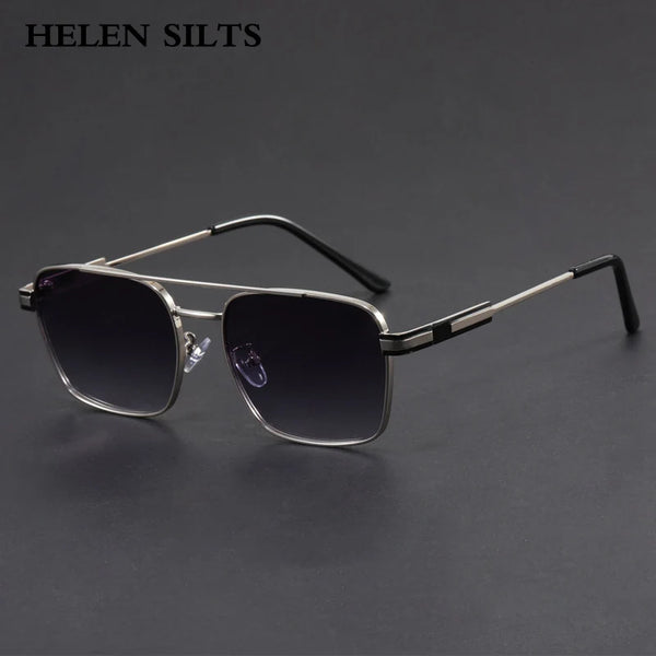 Square Metal Sunglasses with UV400 Protection
