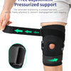 Black bidirectional strap anti-slip knee support with an adjustment buckle applied to a leg.