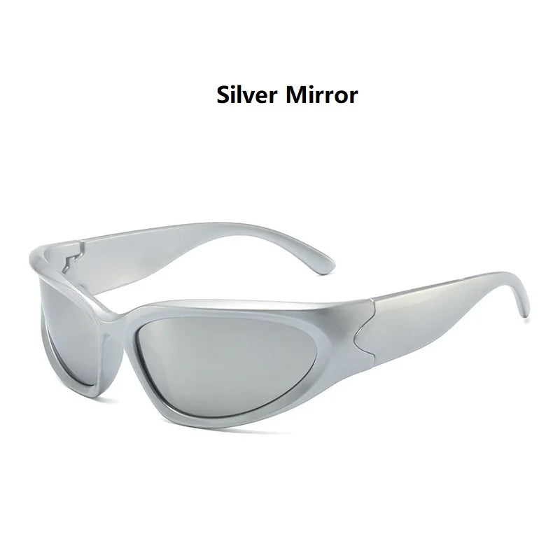 Silver mirror vintage rectangle aviator sunglasses with a light gray frame