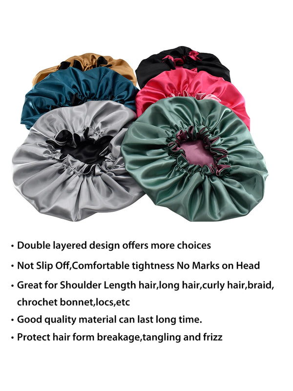 Reversible Satin Sleep Cap with Adjustable Fit