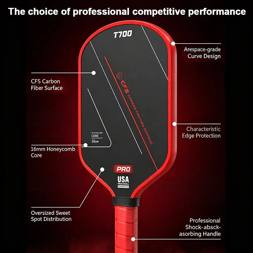 Carbon Fiber Pickleball Paddle with Textured Surface