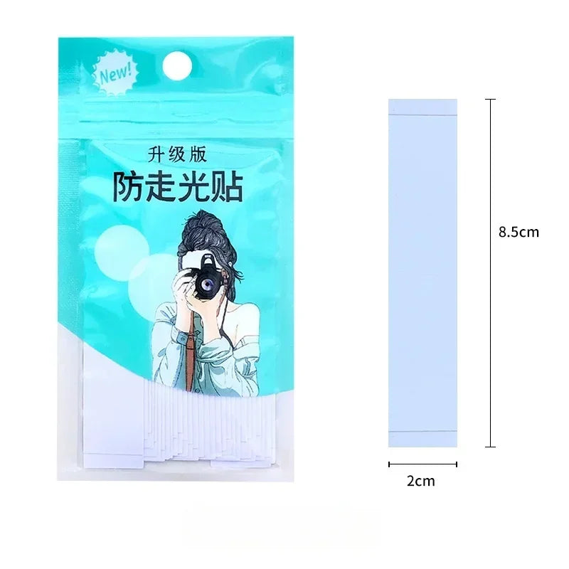 A package of clear double-sided fashion tape for clothing, labeled as a anti-glare version.