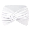 White twisted criss cross elastic headband for yoga and sports
