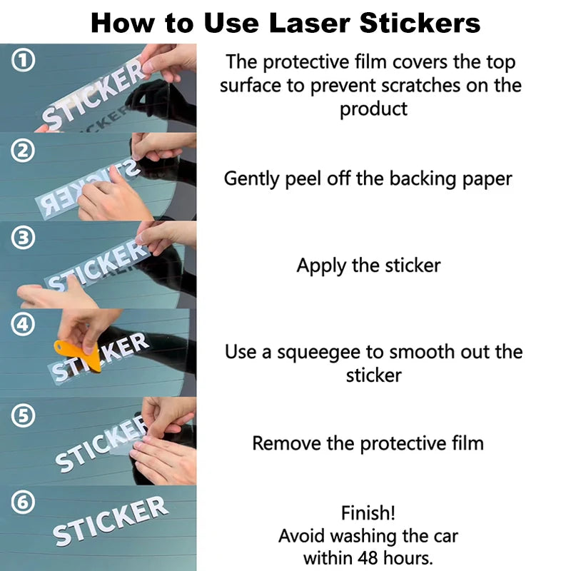 Guide en six étapes pour utiliser un autocollant laser pour décalcomanies de voiture ou de moto.