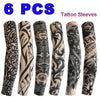Six packs of black and gray tattoo sleeves for arm protection