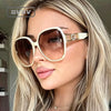 Oversized Square Sunglasses with Gradient Lenses