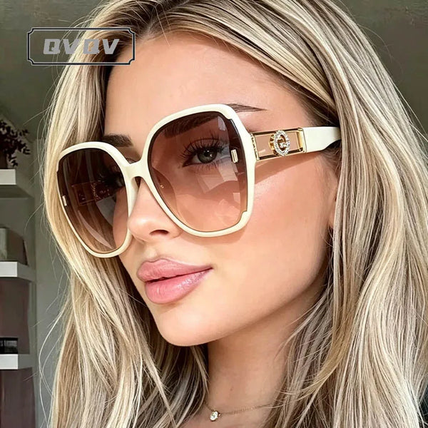 Oversized Square Sunglasses with Gradient Lenses
