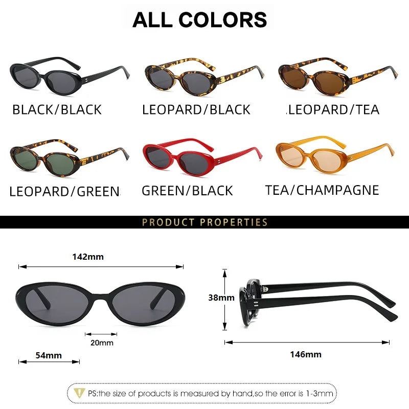 Retro Oval Sunglasses with UV400 Protection