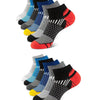 A set of 12 pairs of athletic knit ankle socks in various colors and patterns.