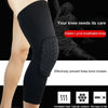 Black elastic Lycra breathable knee pads designed to prevent bone bruises during sports and gym activities.