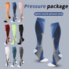 A variety of sports muscle pressure socks in different colors and patterns displayed for sale.