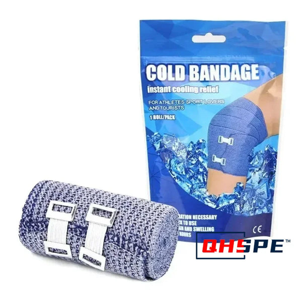 A package of instant cooling relief cold bandage for athletes and tourists