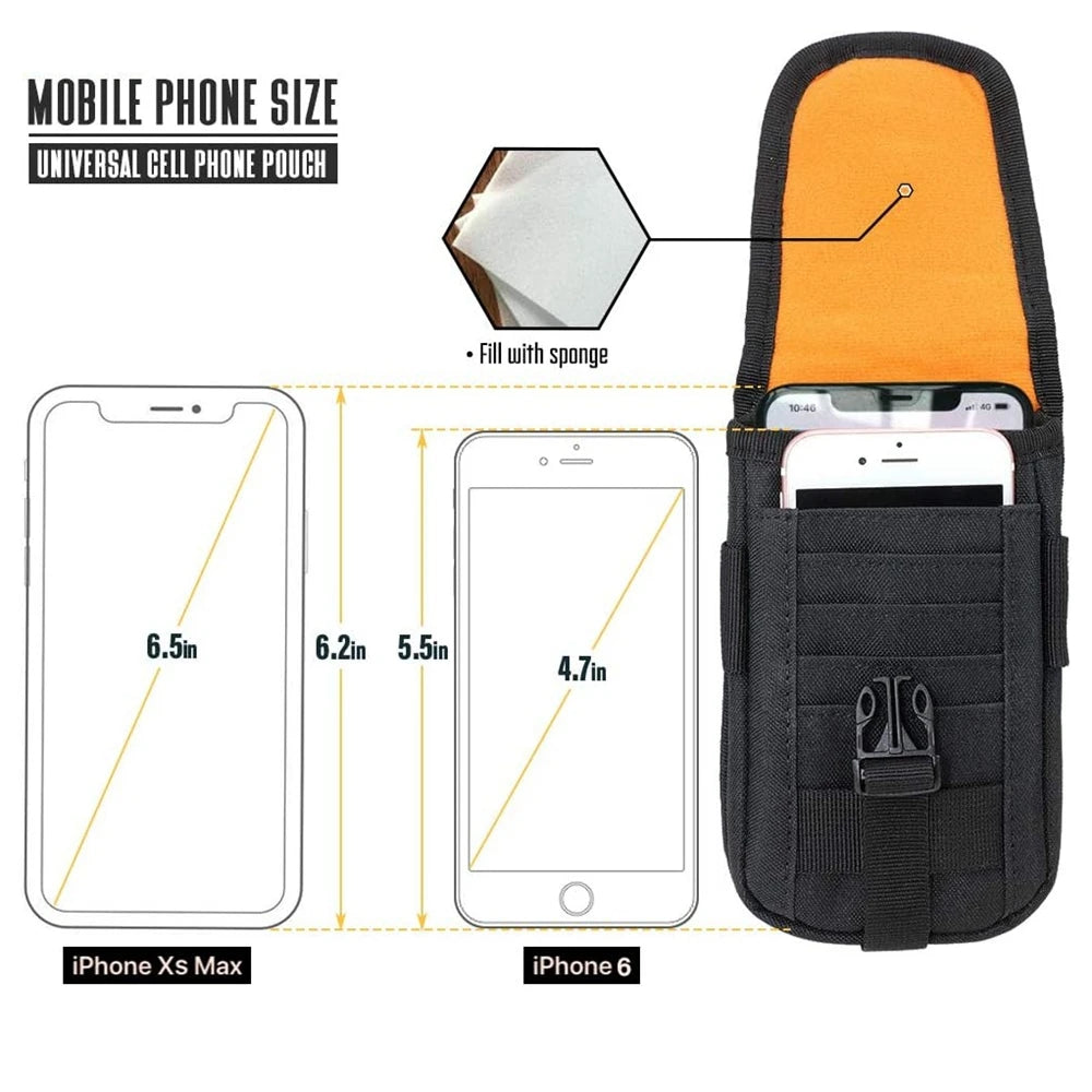 Rugged Tactical Phone Pouch with MOLLE System