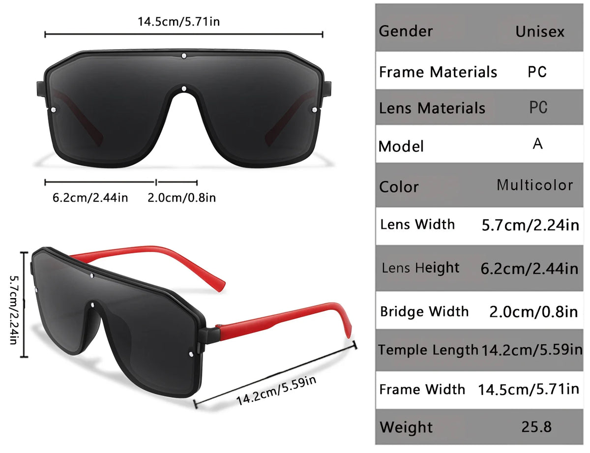 Square Frame Sunglasses for Men and Women — UV Protection for Sports and Driving