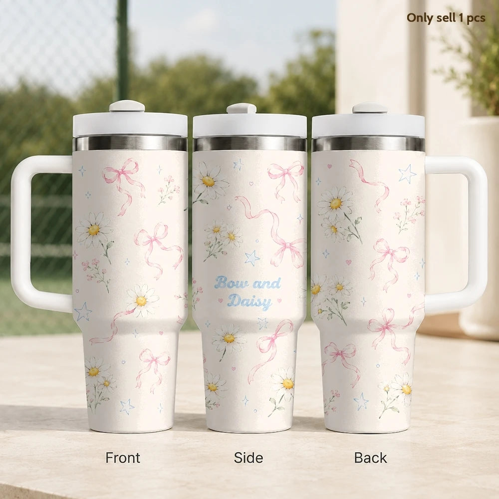 Kawaii Cherry Pattern Insulated Tumbler