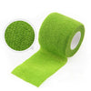A roll of bright lime green self-adhesive elastic bandage tape with a loose strip shown below it.